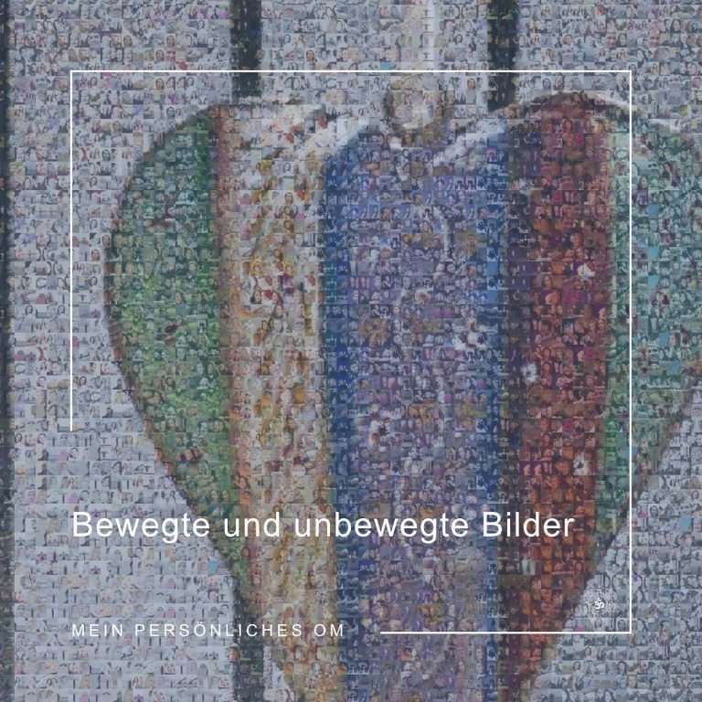 Ein Mosaikherz gestaltet aus Fotografien