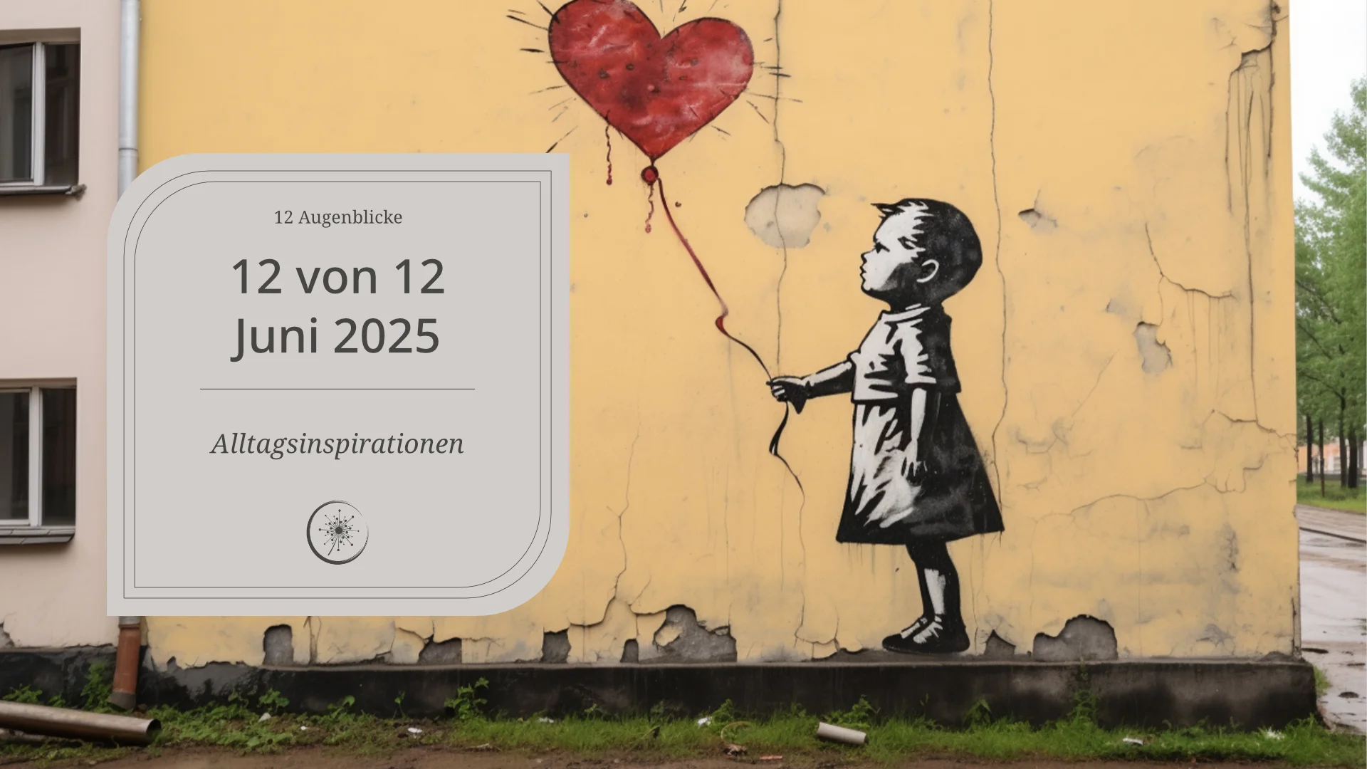 12 Alltagsmomente - 3D-Herzform auf einem Stadtgebäude gemalt